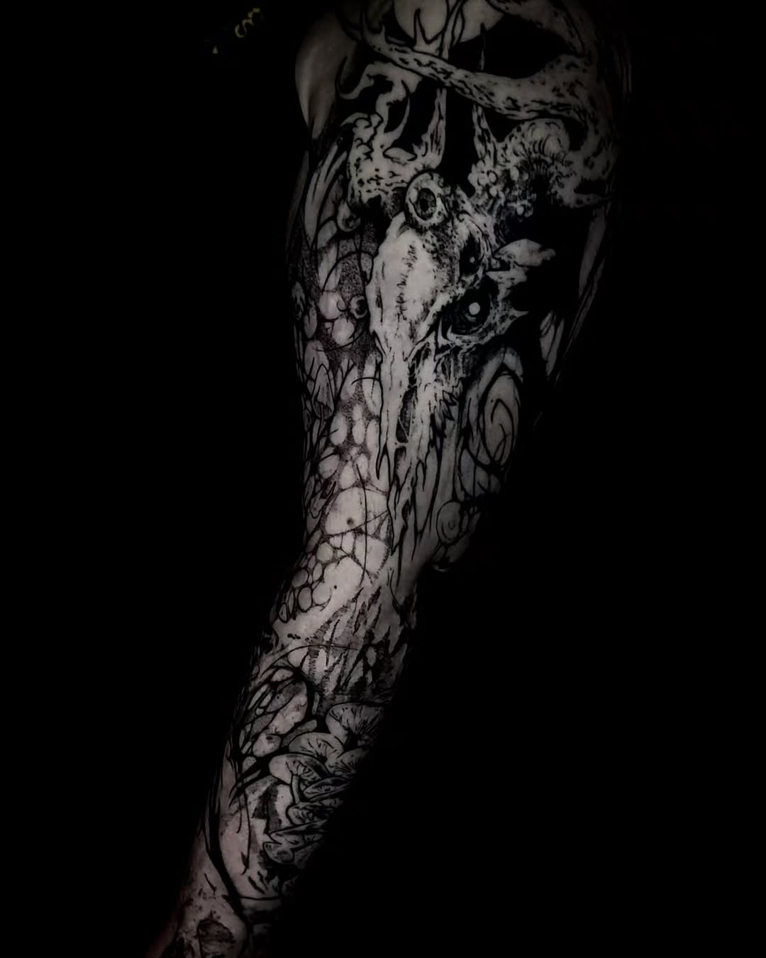 Tattoo by @batsflesh — blackwork, illustrative