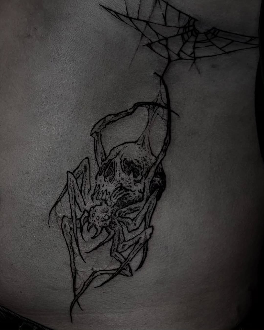 Tattoo by @batsflesh — blackwork, illustrative