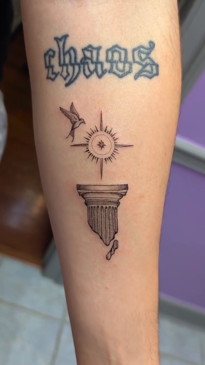 Tattoo by @kariswho — lettering_script, fine_line