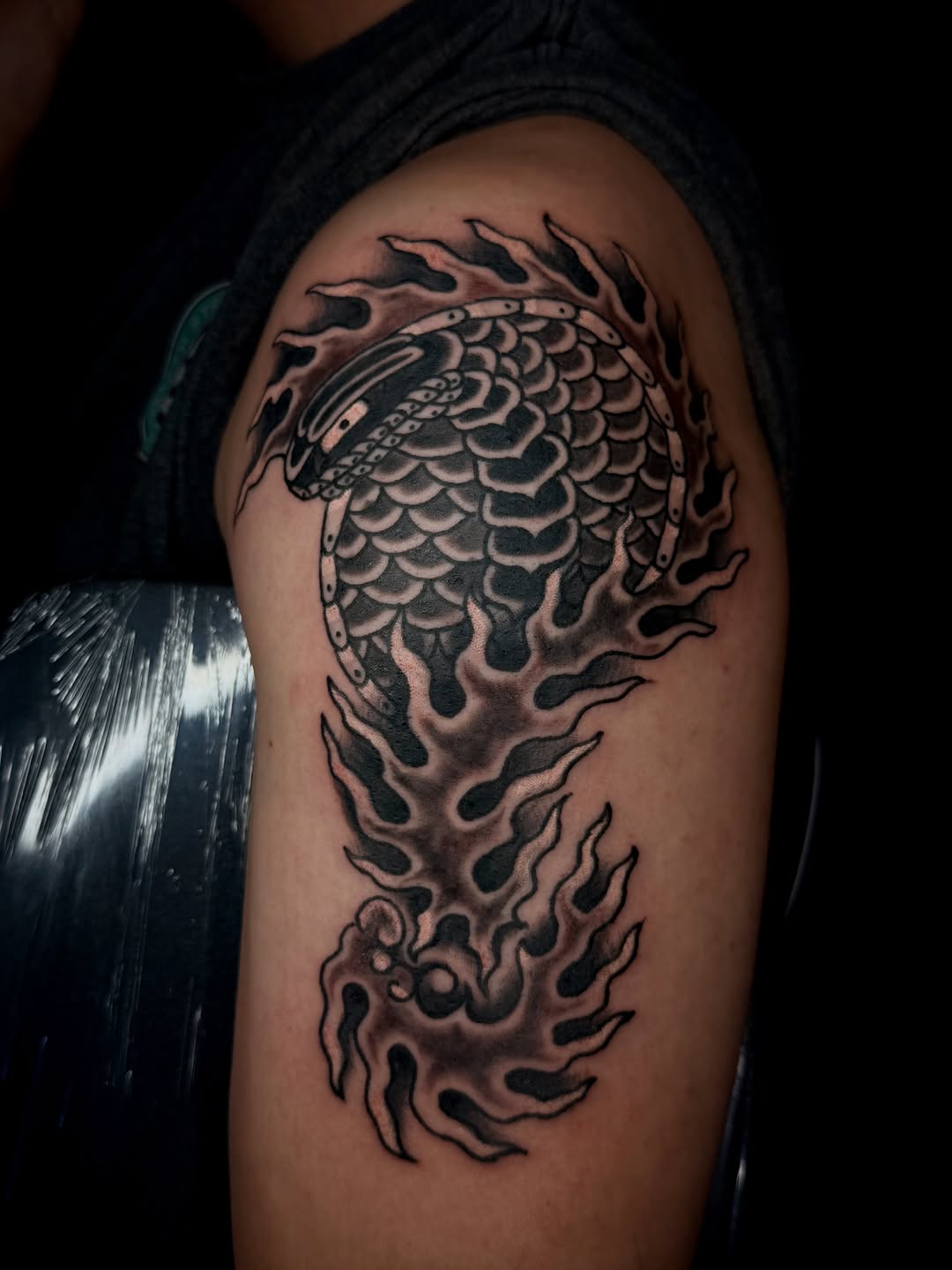 Tattoo by @zacclarktattoo — japanese_irezumi, black_and_grey