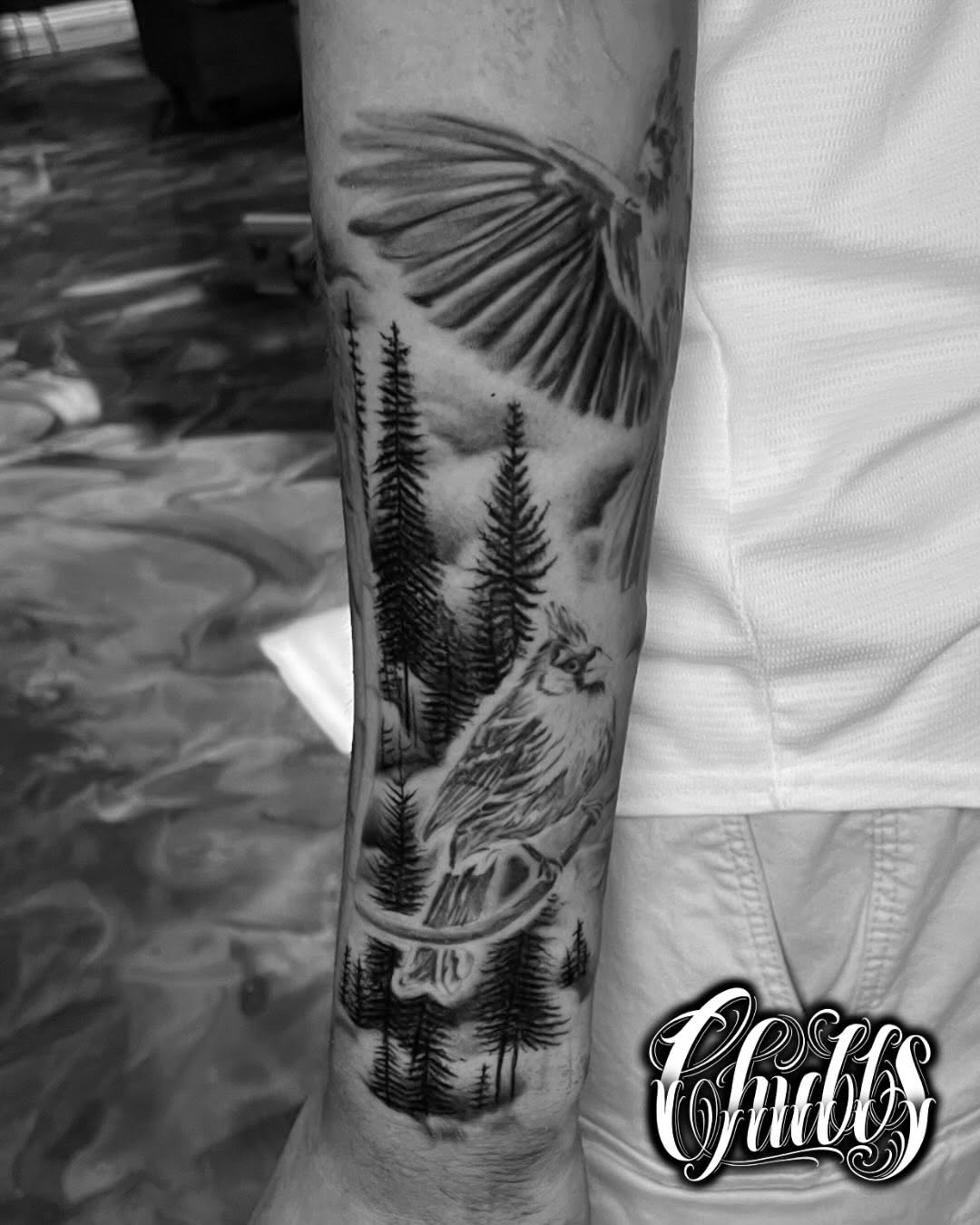 Tattoo by @tatsbychubbs — black_and_grey, realism