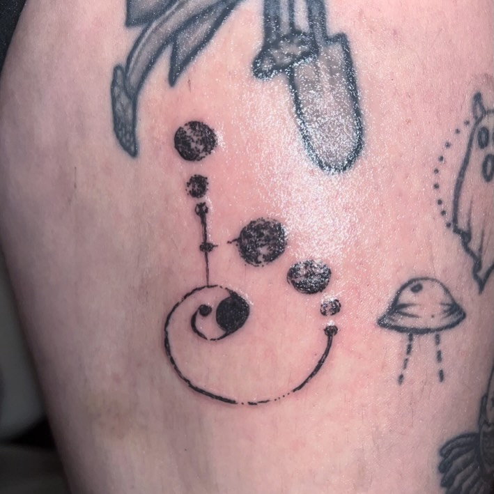 Tattoo by @creaturenomad — geometric, dotwork