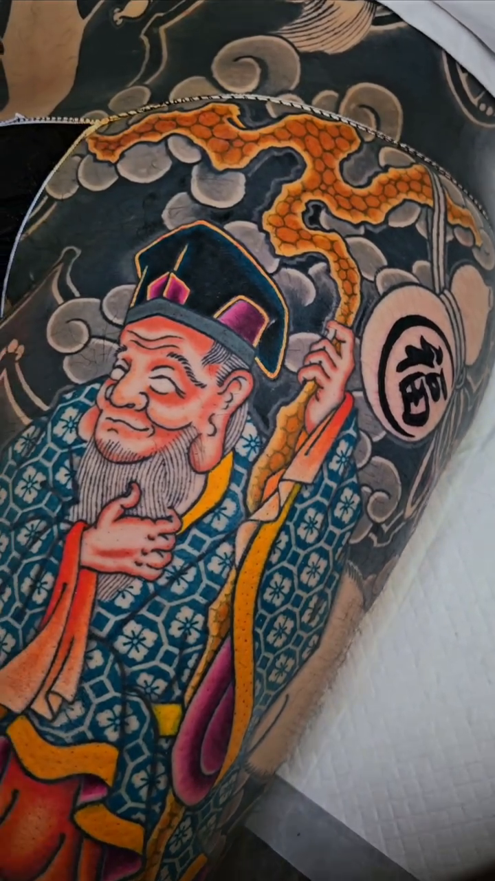 Tattoo by @horikaka — japanese_irezumi, black_and_grey