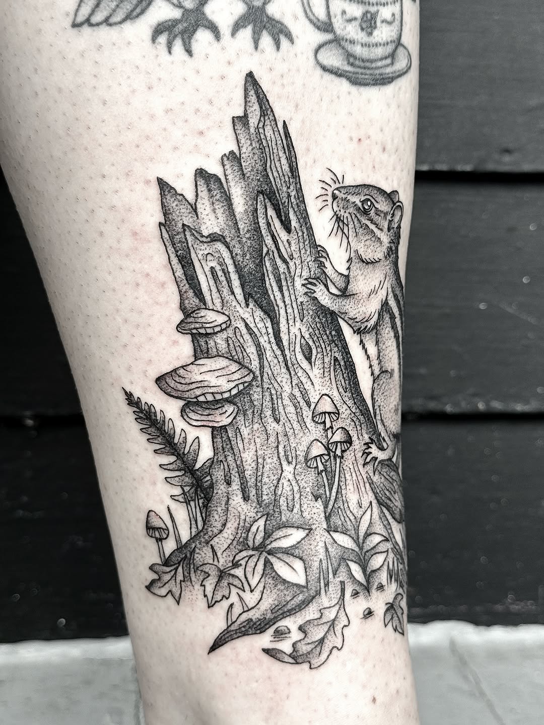 Tattoo by @breezytucker — illustrative, black_and_grey