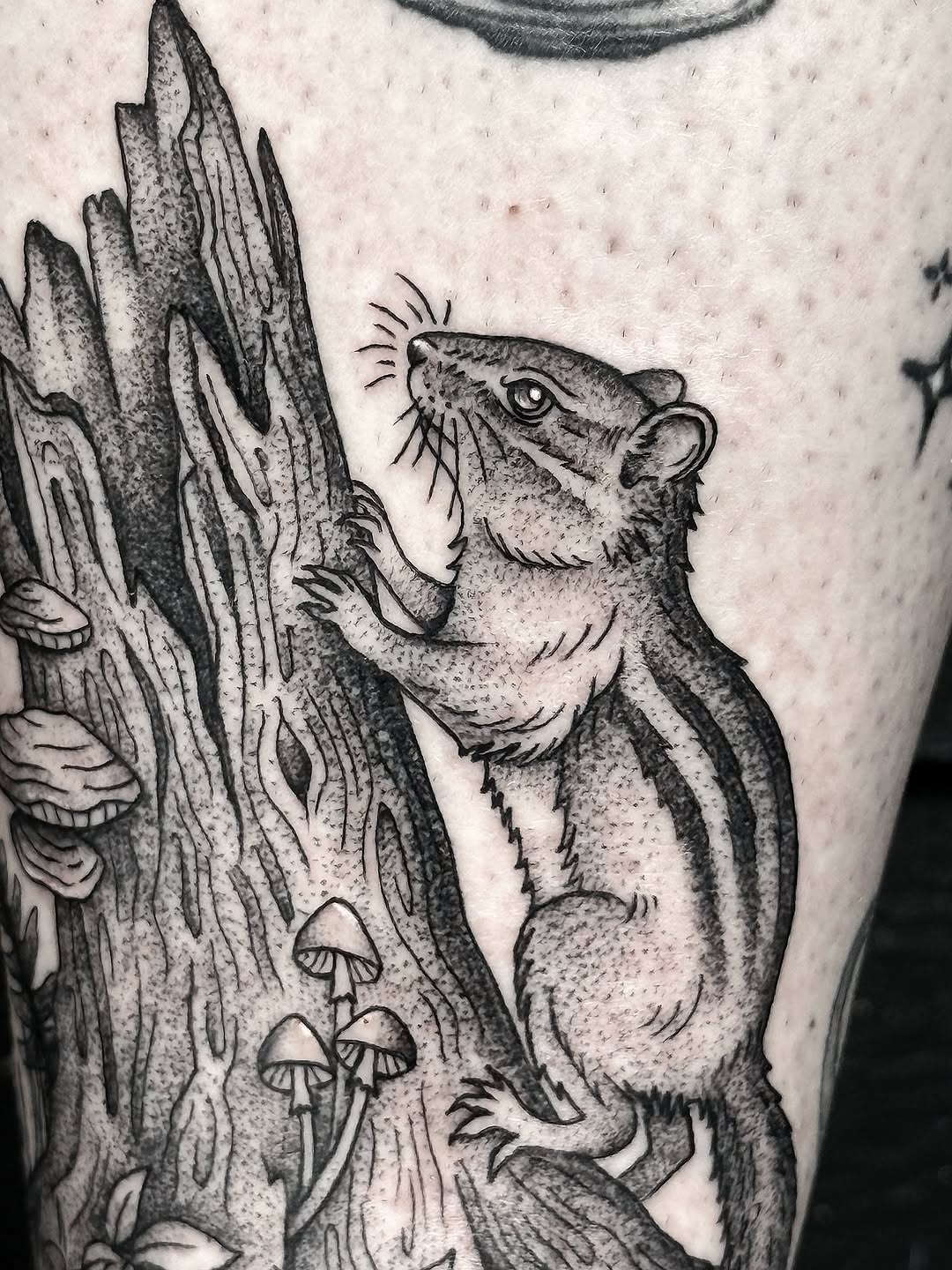 Tattoo by @breezytucker — illustrative, black_and_grey