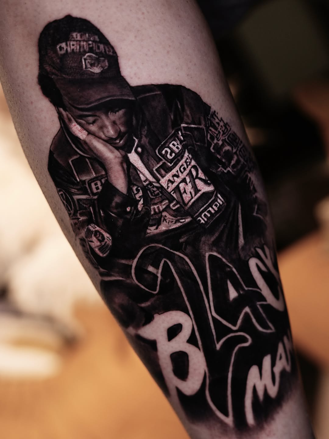 Tattoo by @butrin.tattoo — realism, lettering_script