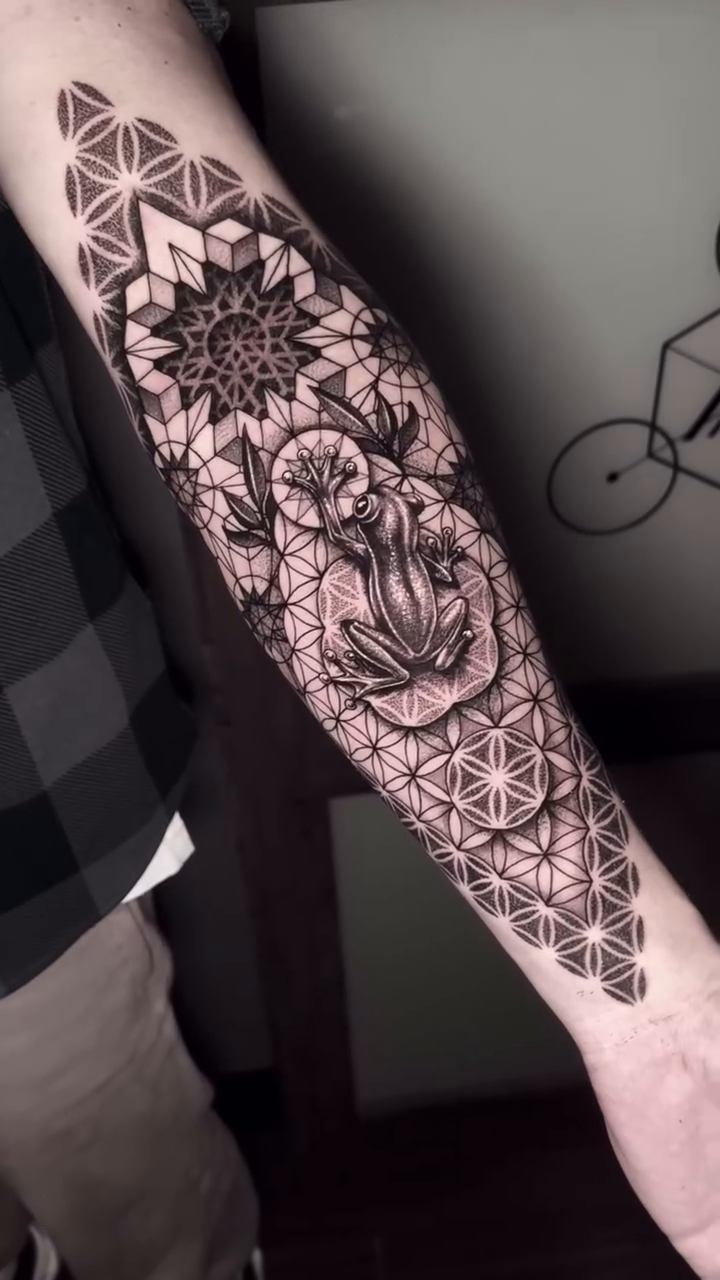 Tattoo by @tattoosbynickfierro — geometric, black_and_grey