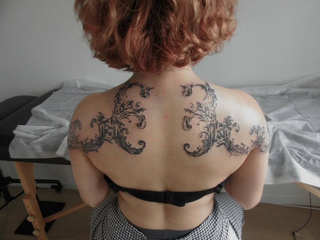 Tattoo by @sacer________ — ornamental, black_and_grey