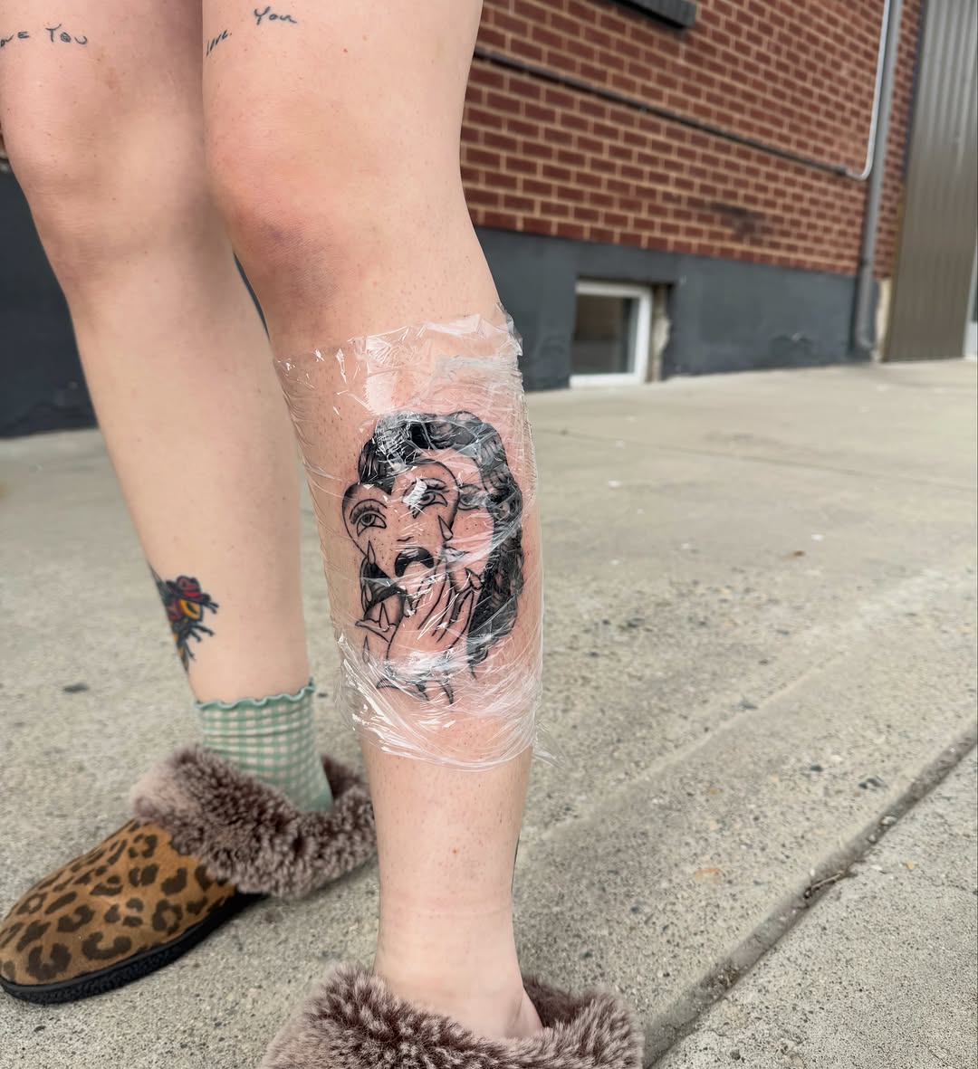 Tattoo by @kinz_ink — illustrative, black_and_grey