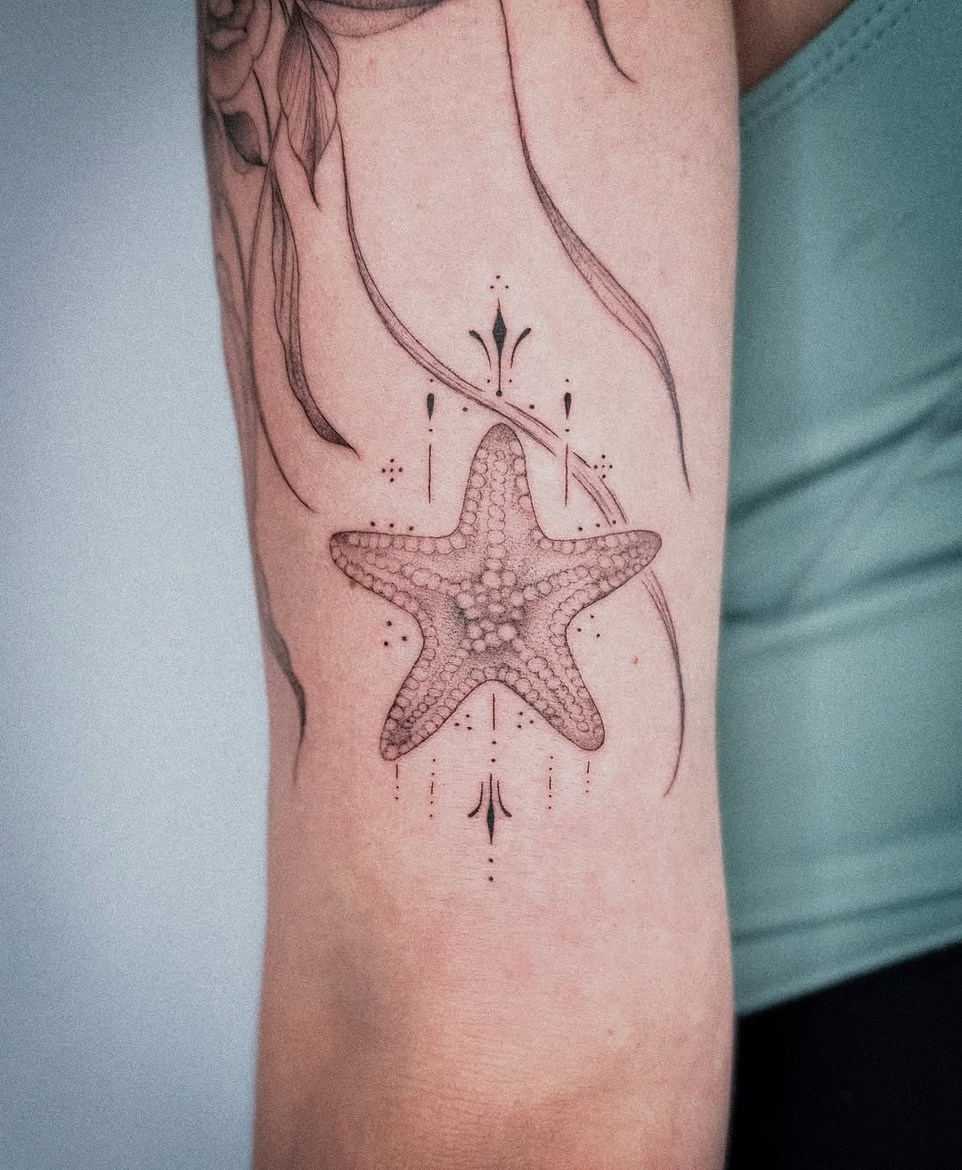 Tattoo by @inkedwithco β fine_line, dotwork