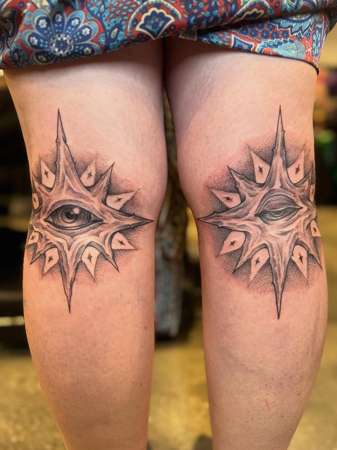 Tattoo by @cesarbee — black_and_grey, dotwork