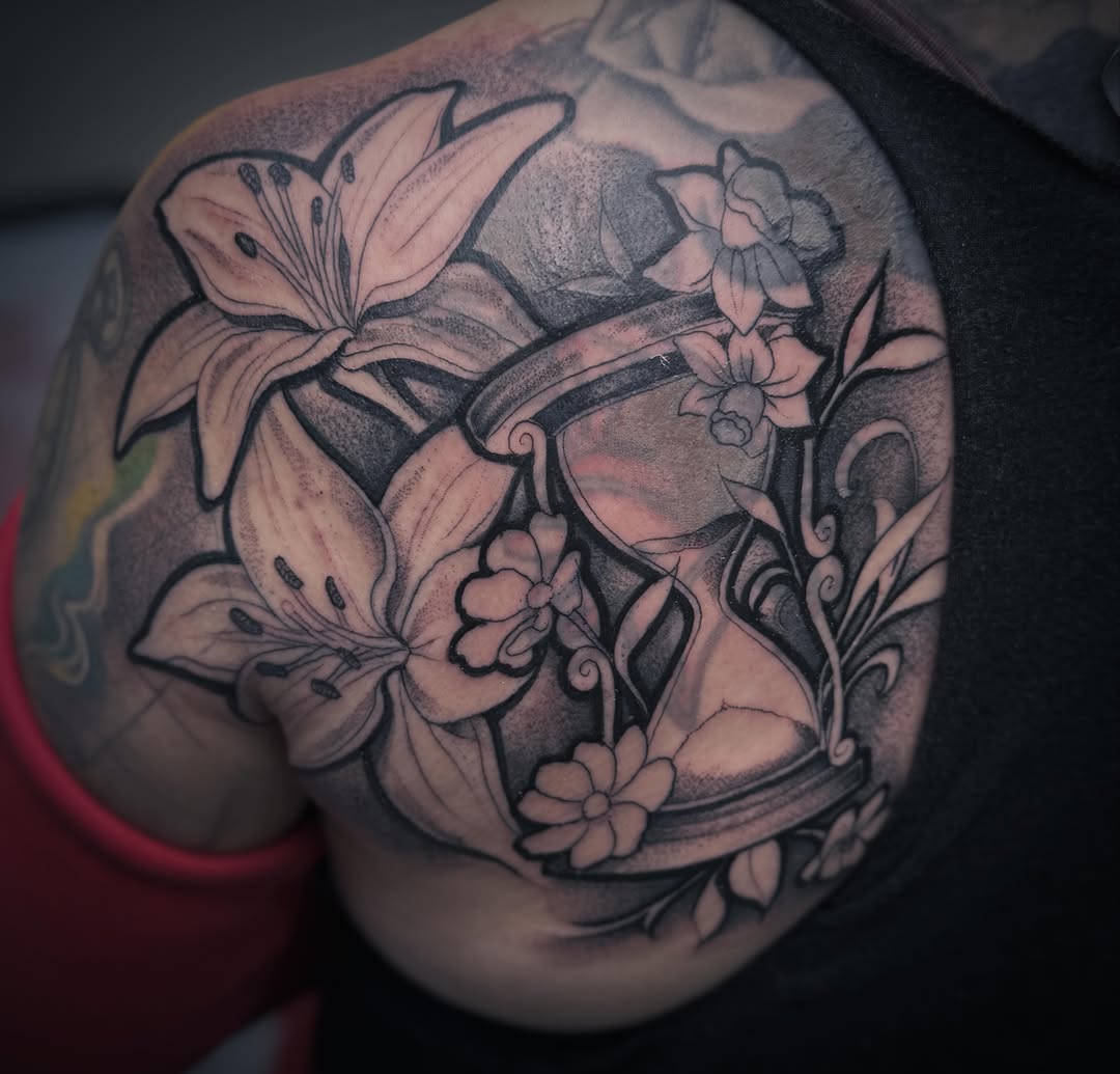 Tattoo by @cesarbee — black_and_grey, realism