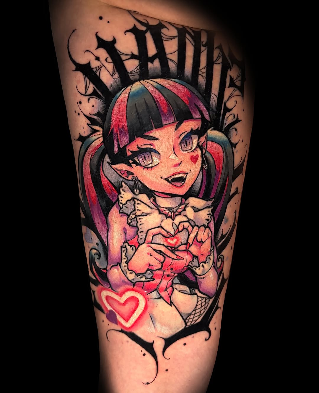Tattoo by @morgue.inkz — new_school, anime