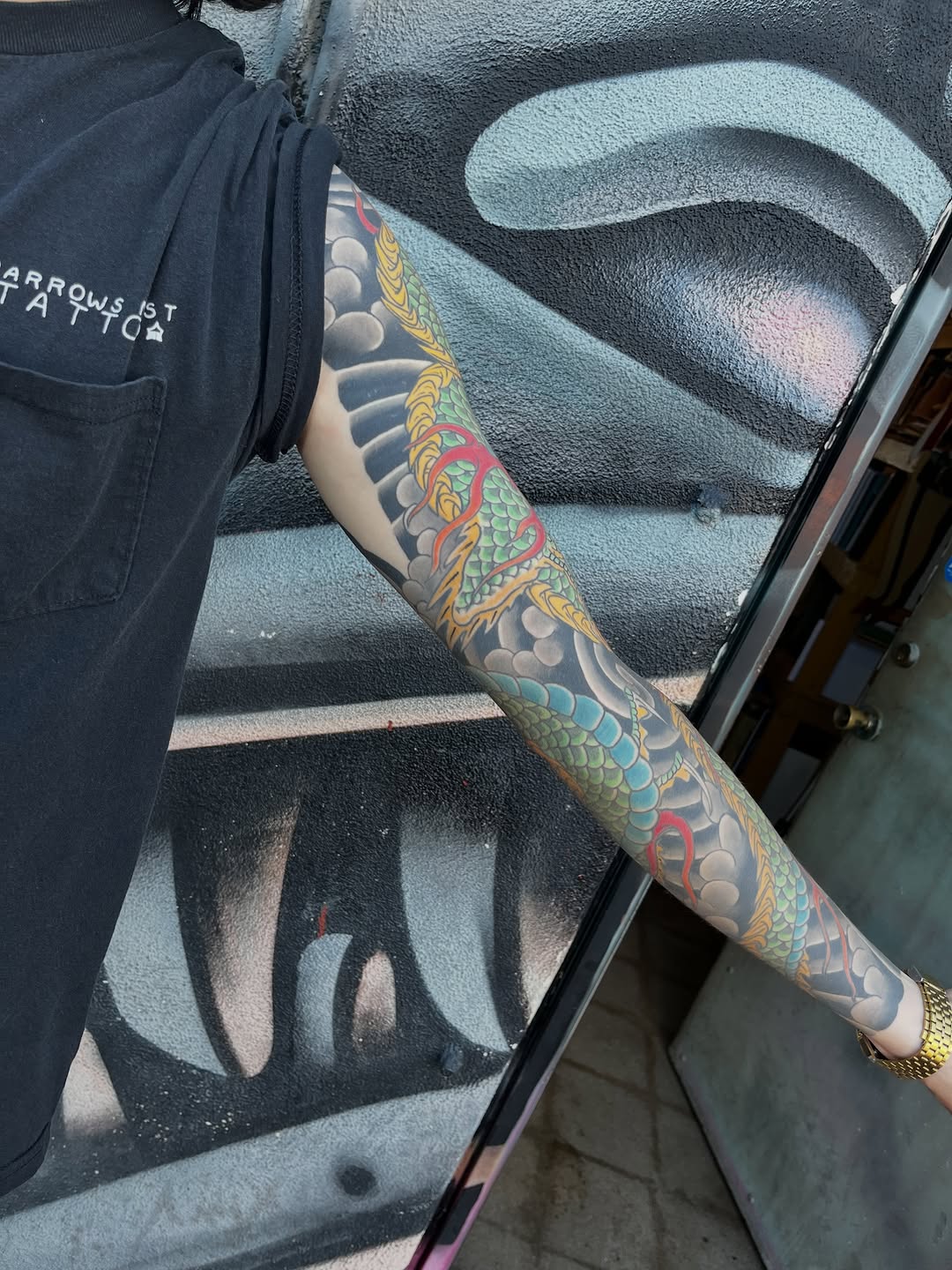 Tattoo by @markpeoplestattoos — japanese_irezumi, black_and_grey