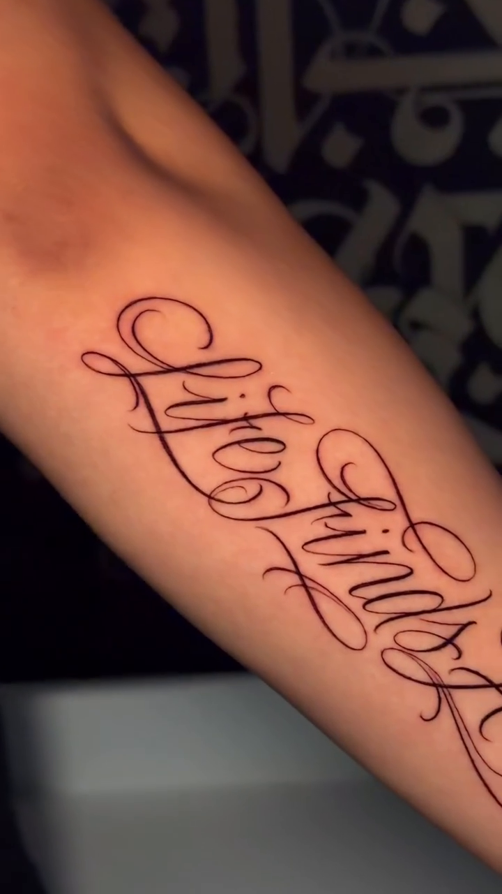 Tattoo by @yely_tattoo — lettering_script