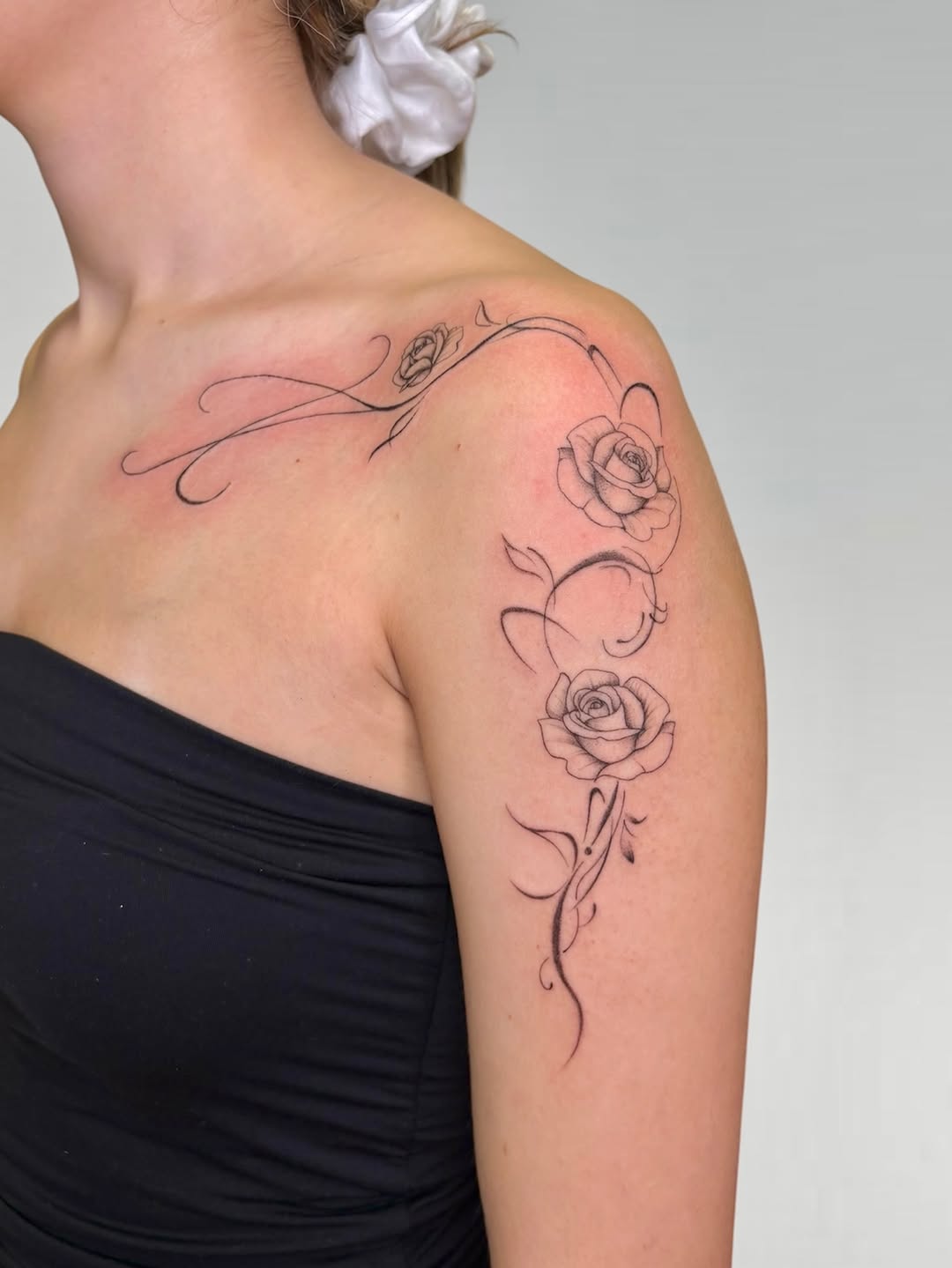 Tattoo by @kaylas.ink — fine_line, black_and_grey