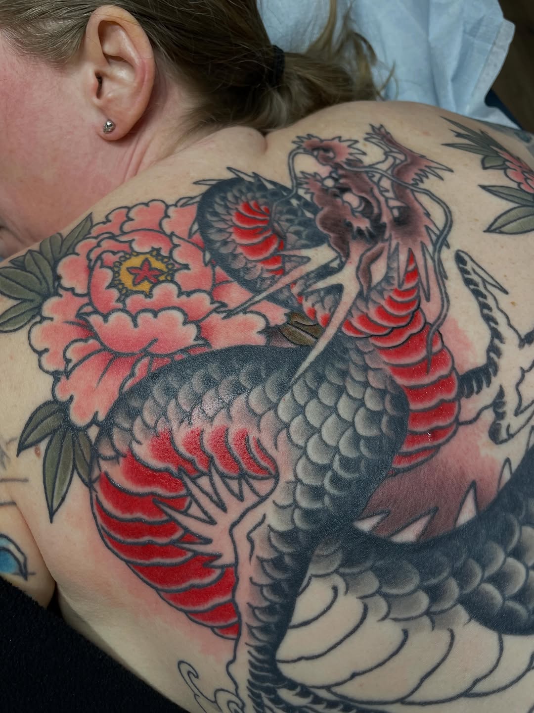 Tattoo by @krystendae โ japanese_irezumi, black_and_grey
