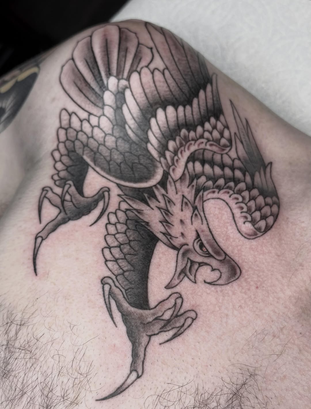 Tattoo by @mrschloeestrada — american_traditional, black_and_grey