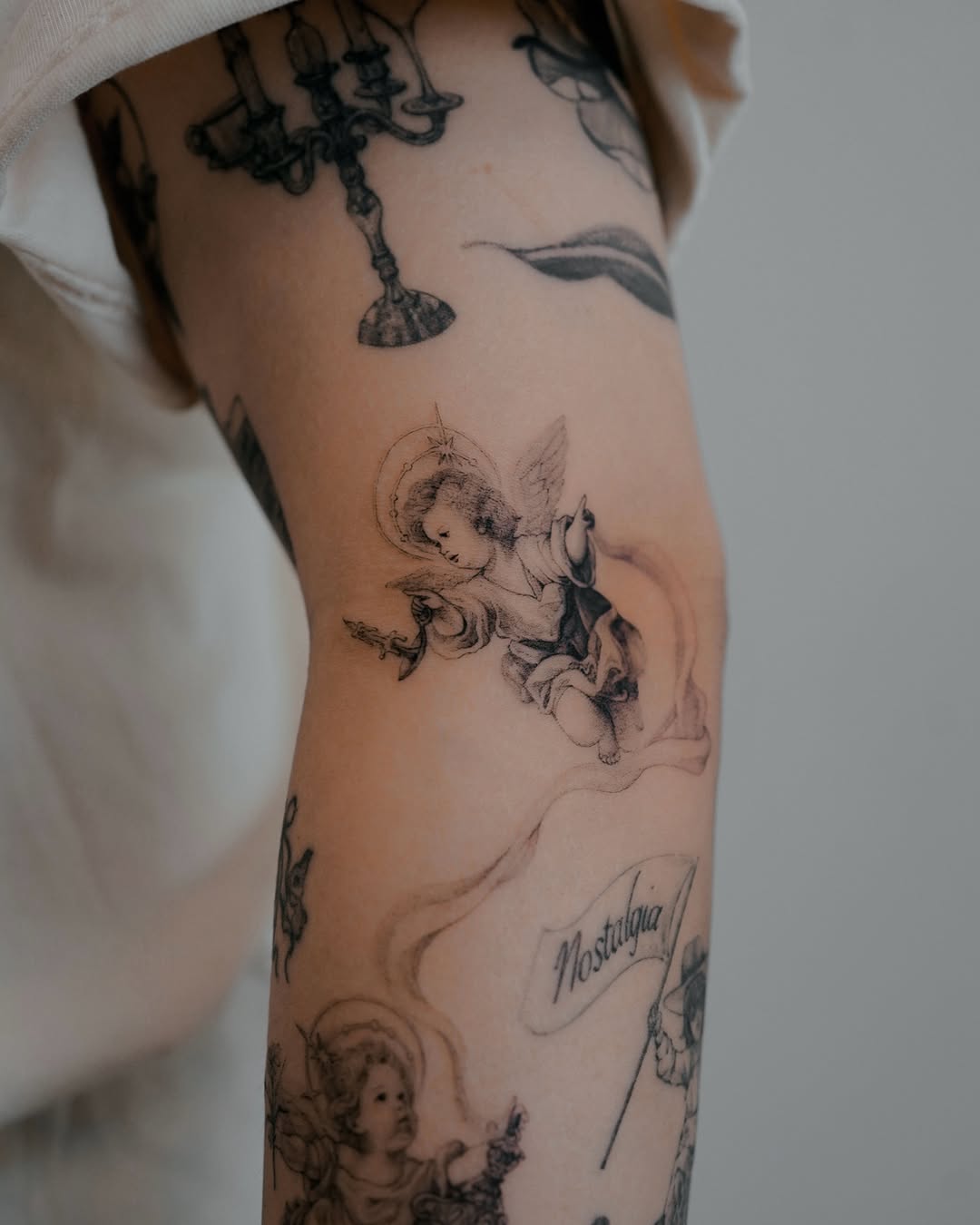 Tattoo by @yeonji_heart โ black_and_grey, illustrative