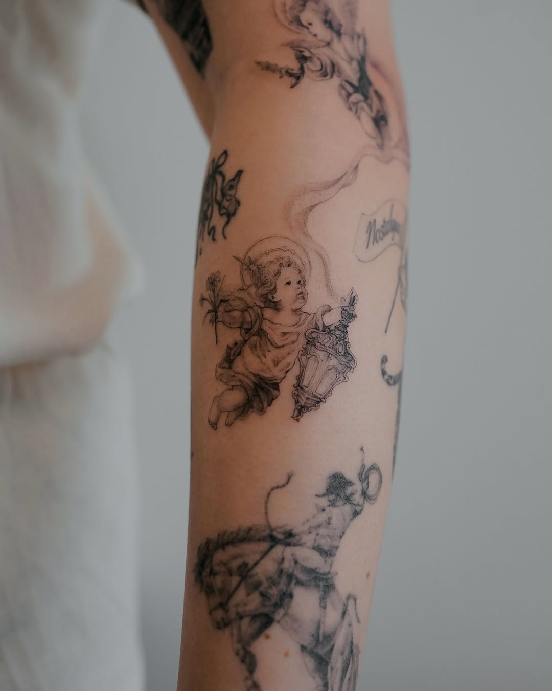 Tattoo by @yeonji_heart โ illustrative, black_and_grey