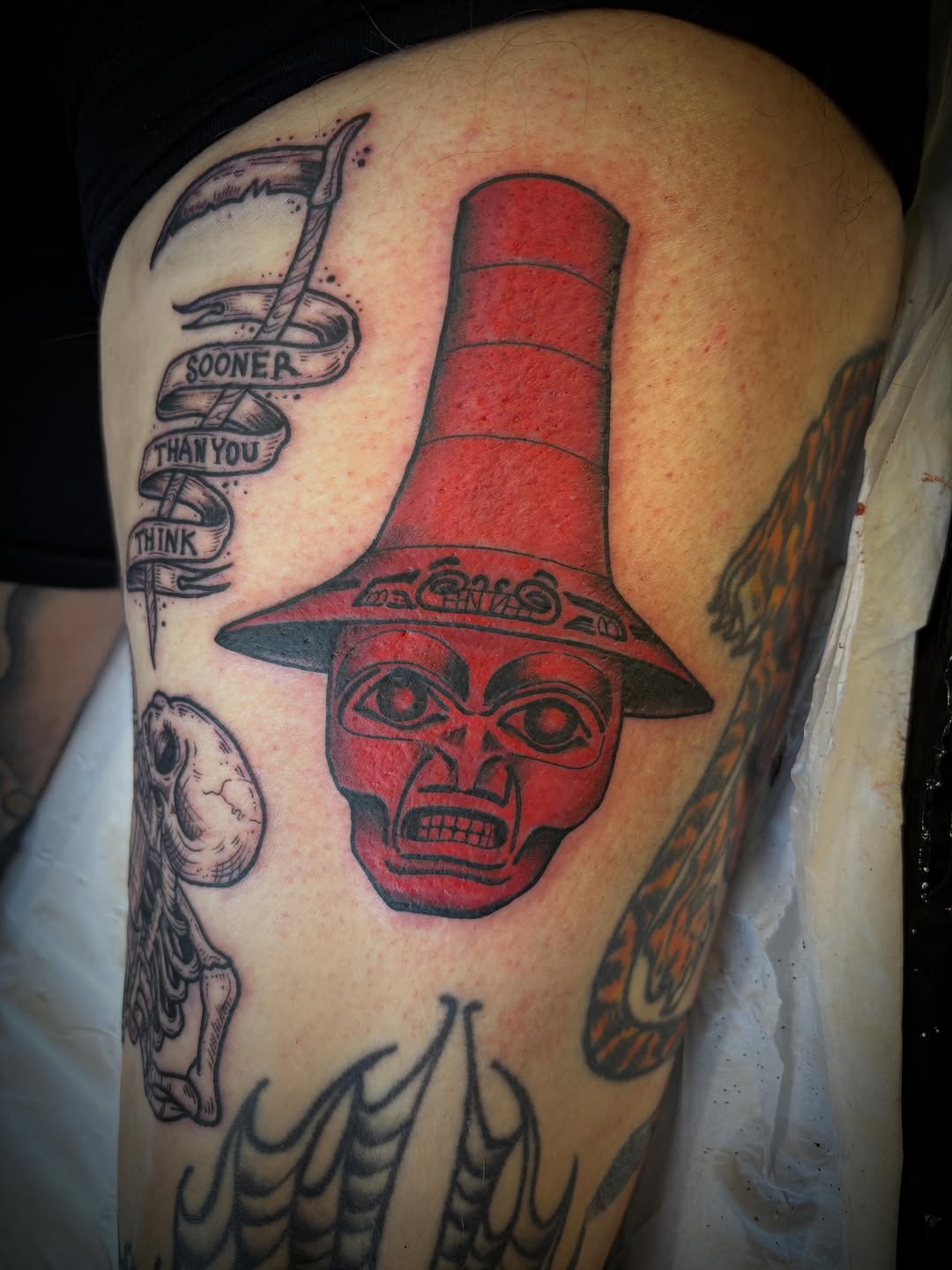 Tattoo by @chrisdafacetattoo — american_traditional, blackwork