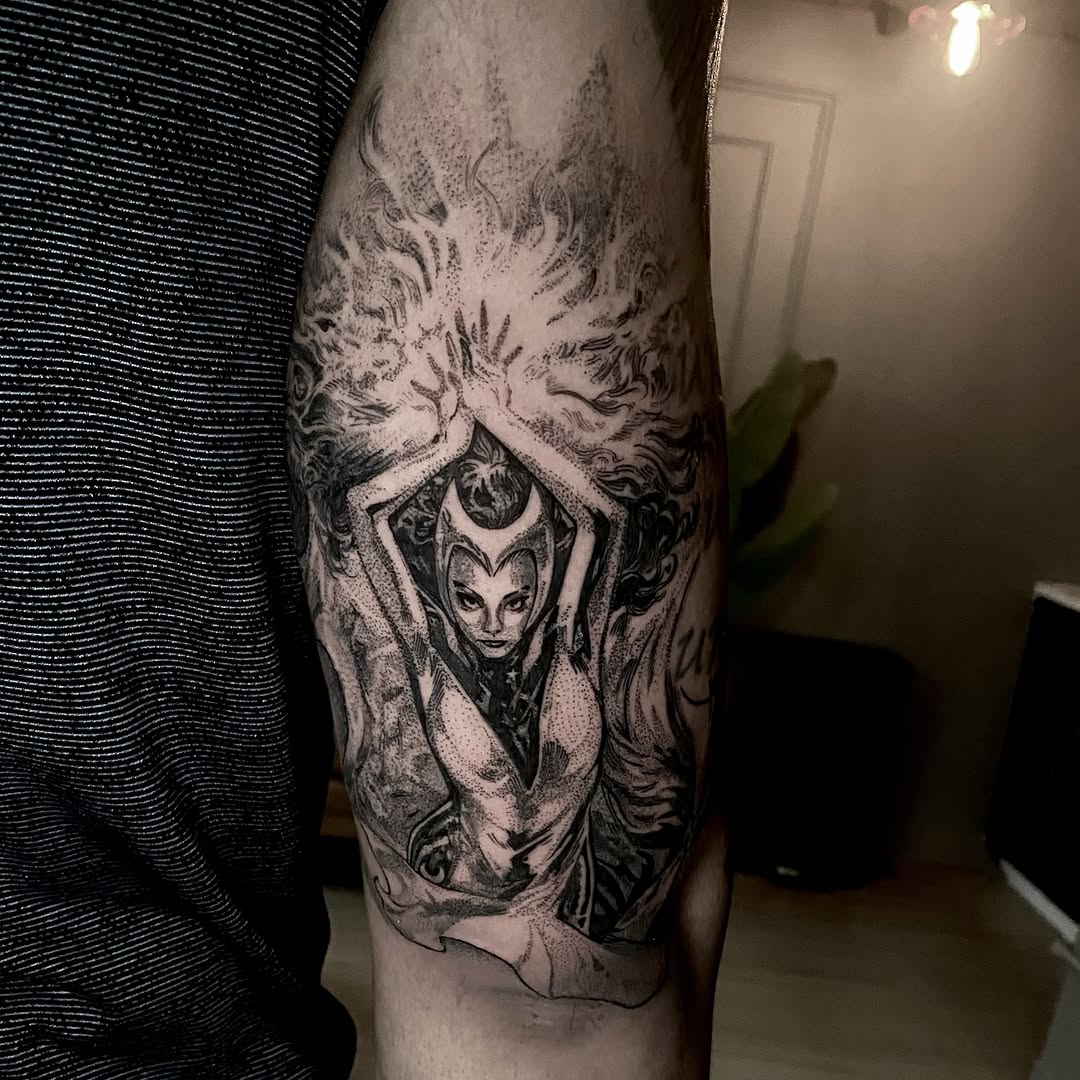 Tattoo by @therowanstarr โ realism, dotwork