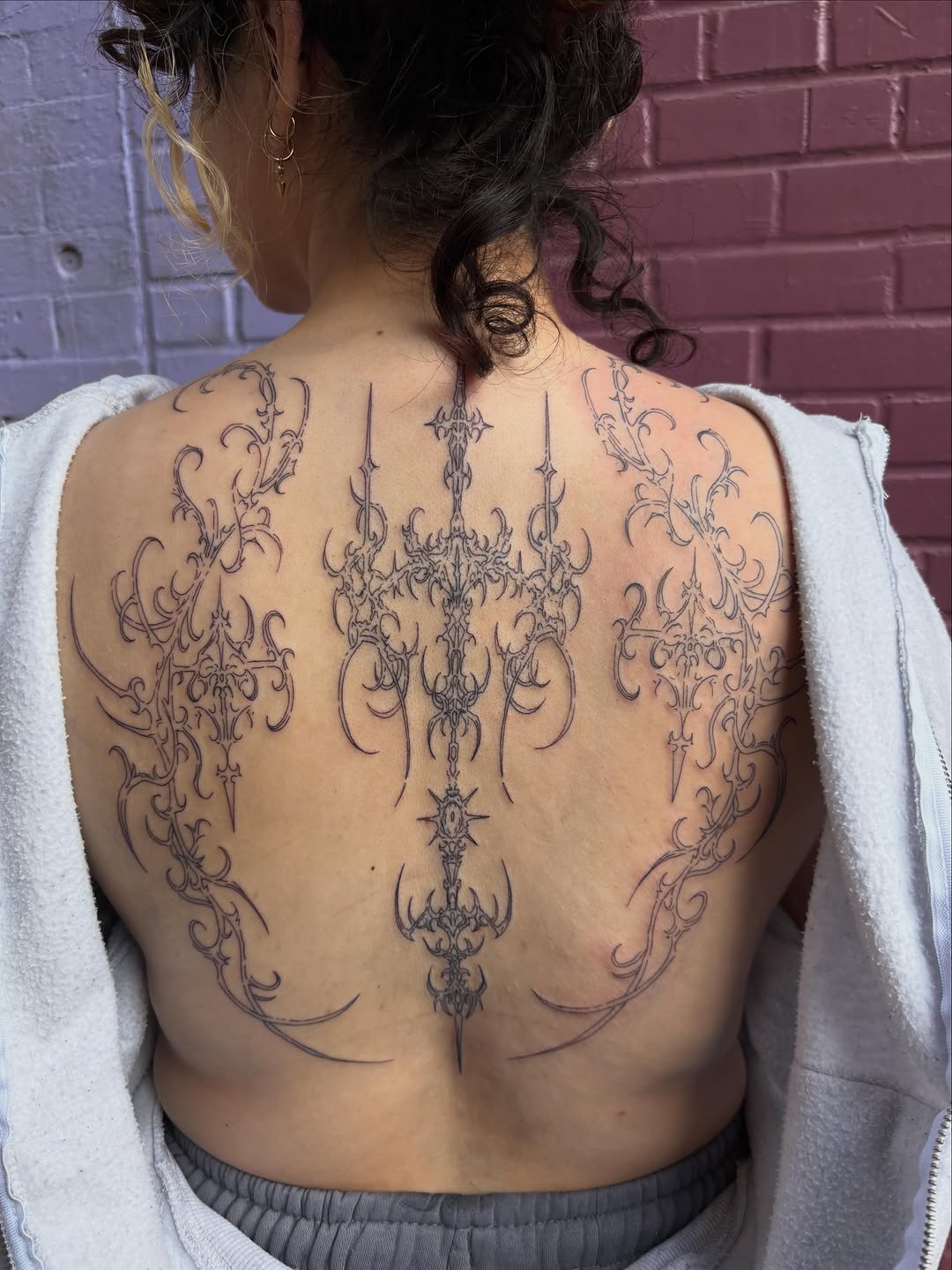Tattoo by @blackstatictattoos — blackwork, ornamental