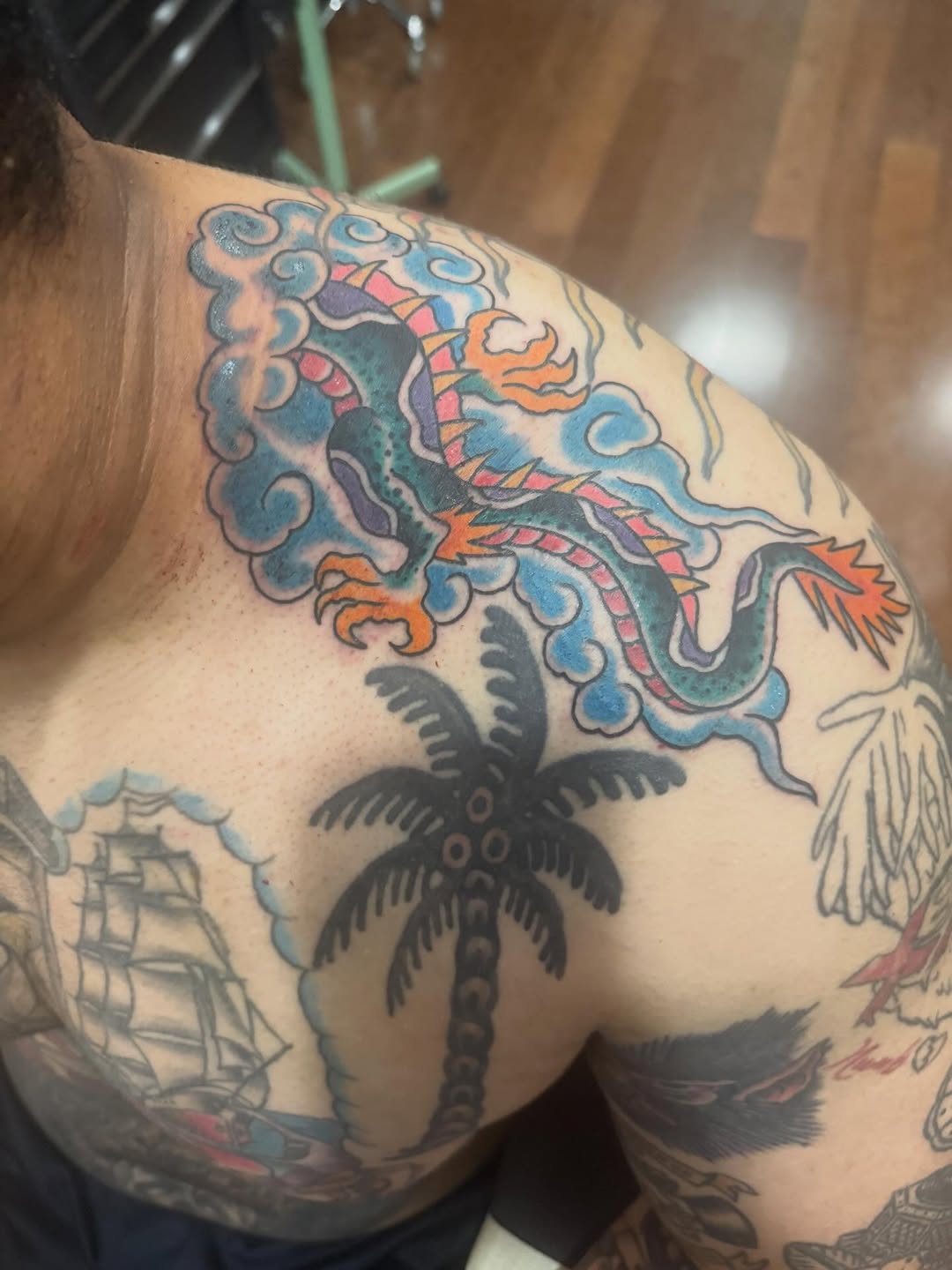 Tattoo by @cldtattoo — japanese_irezumi, american_traditional