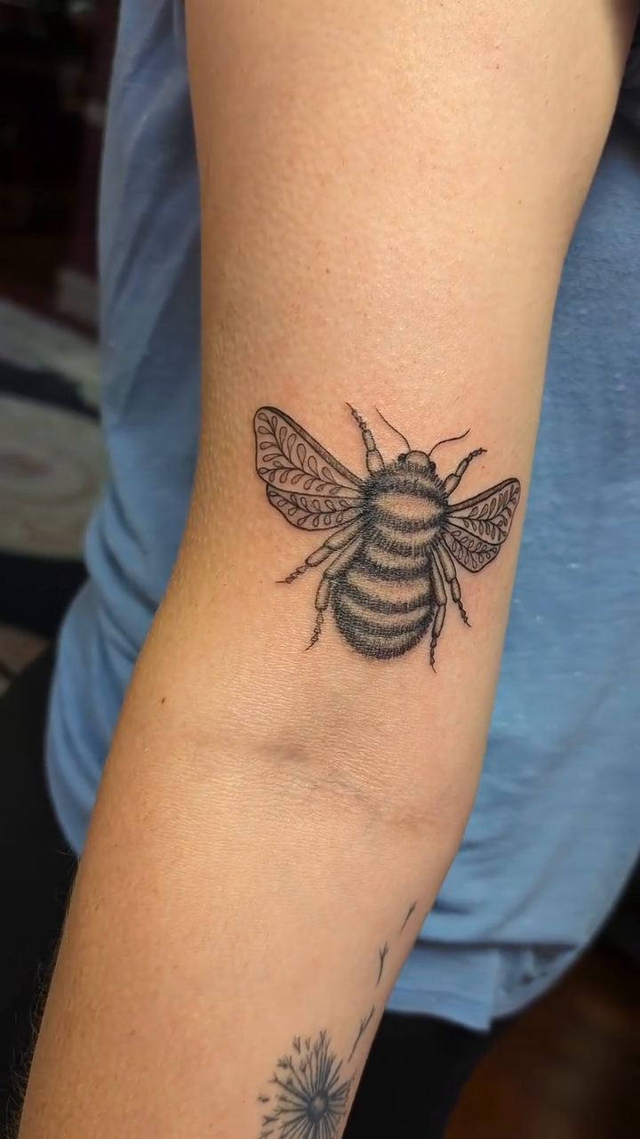 Tattoo by @kariswho — fine_line, black_and_grey