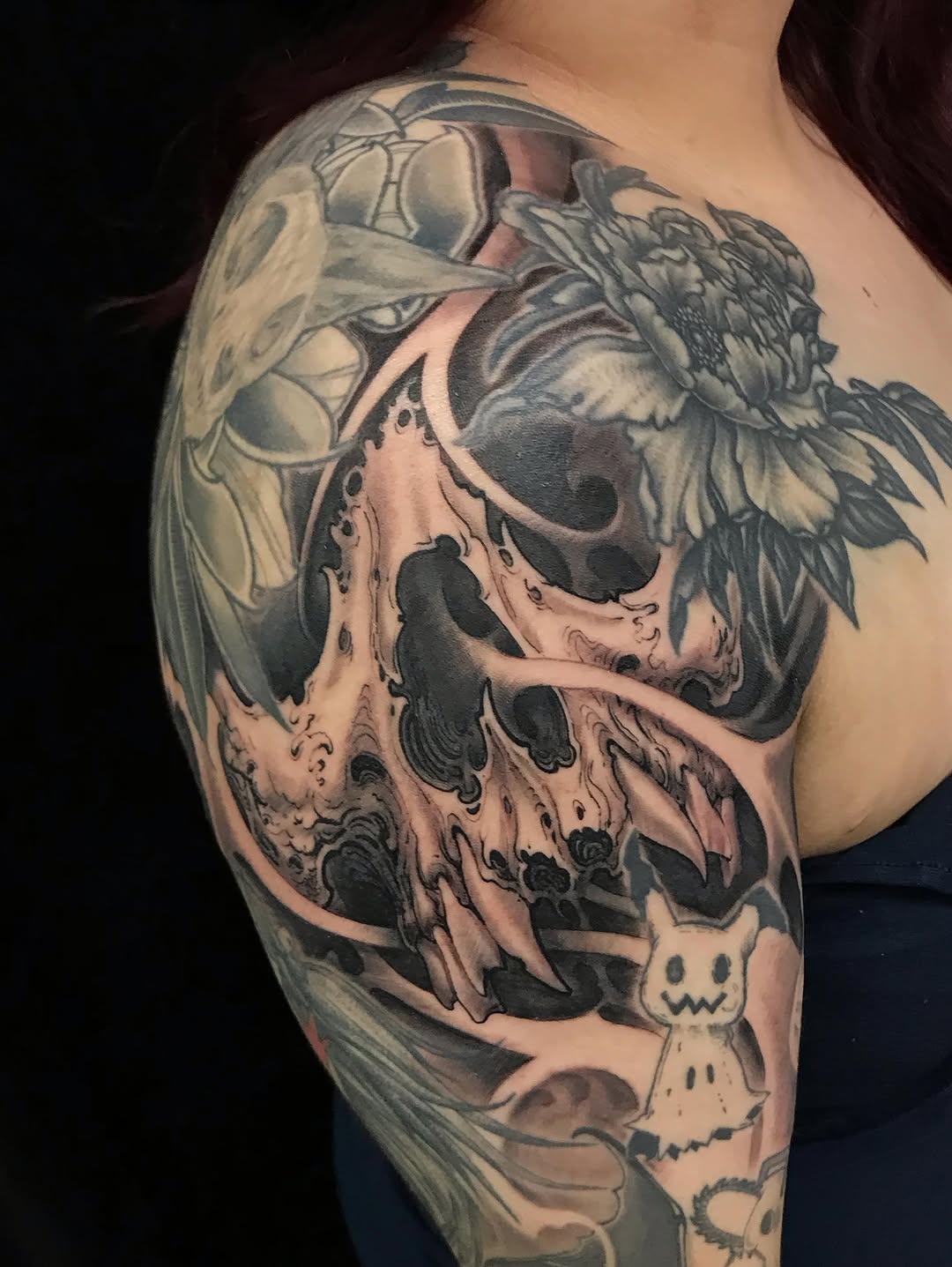 Tattoo by @rickrayne — black_and_grey, dark_realism