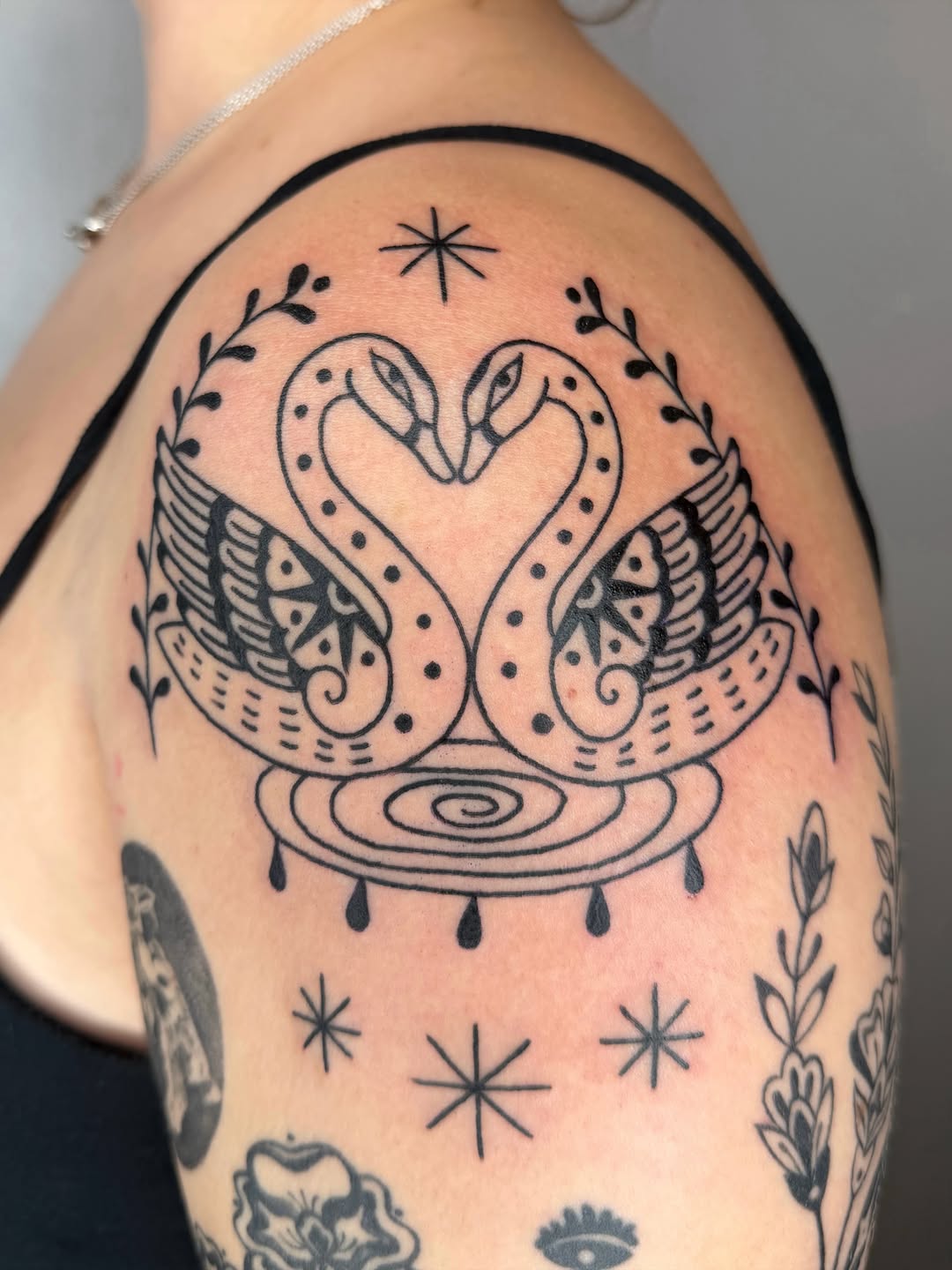 Tattoo by @cosmic___karma โ blackwork, ornamental