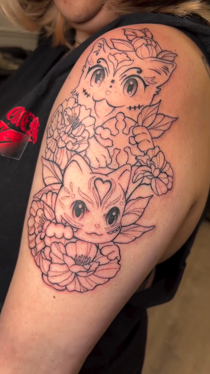 Tattoo by @mortismarauder — anime, fine_line