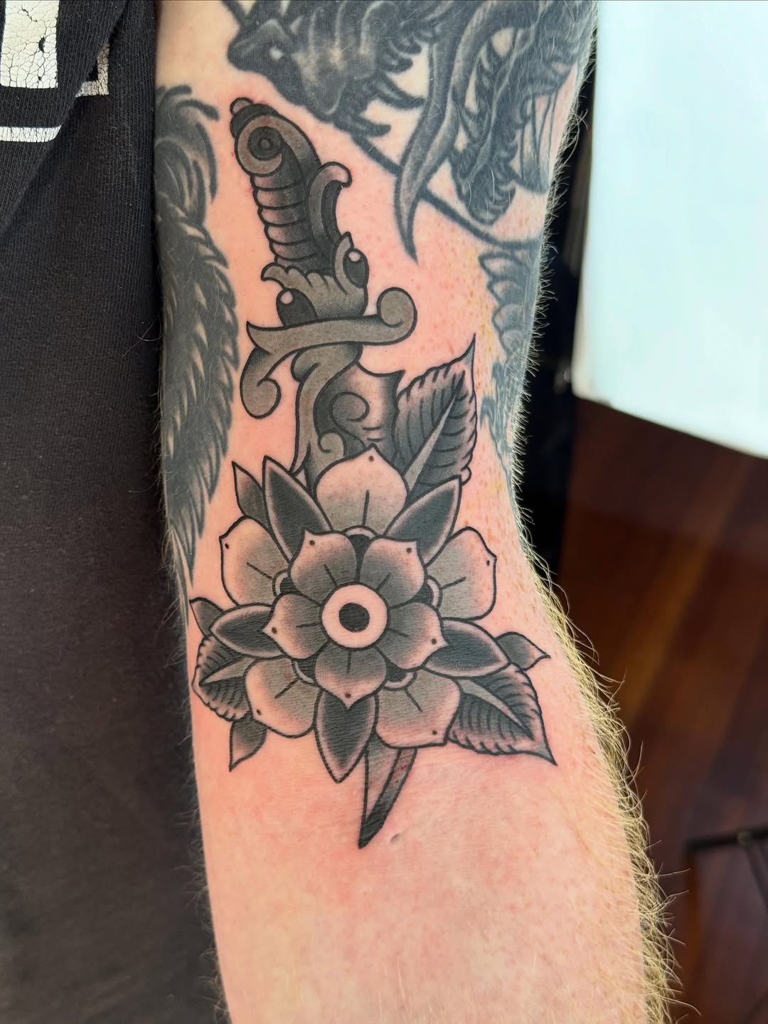 Tattoo by @dieslowtattoo โ american_traditional, black_and_grey