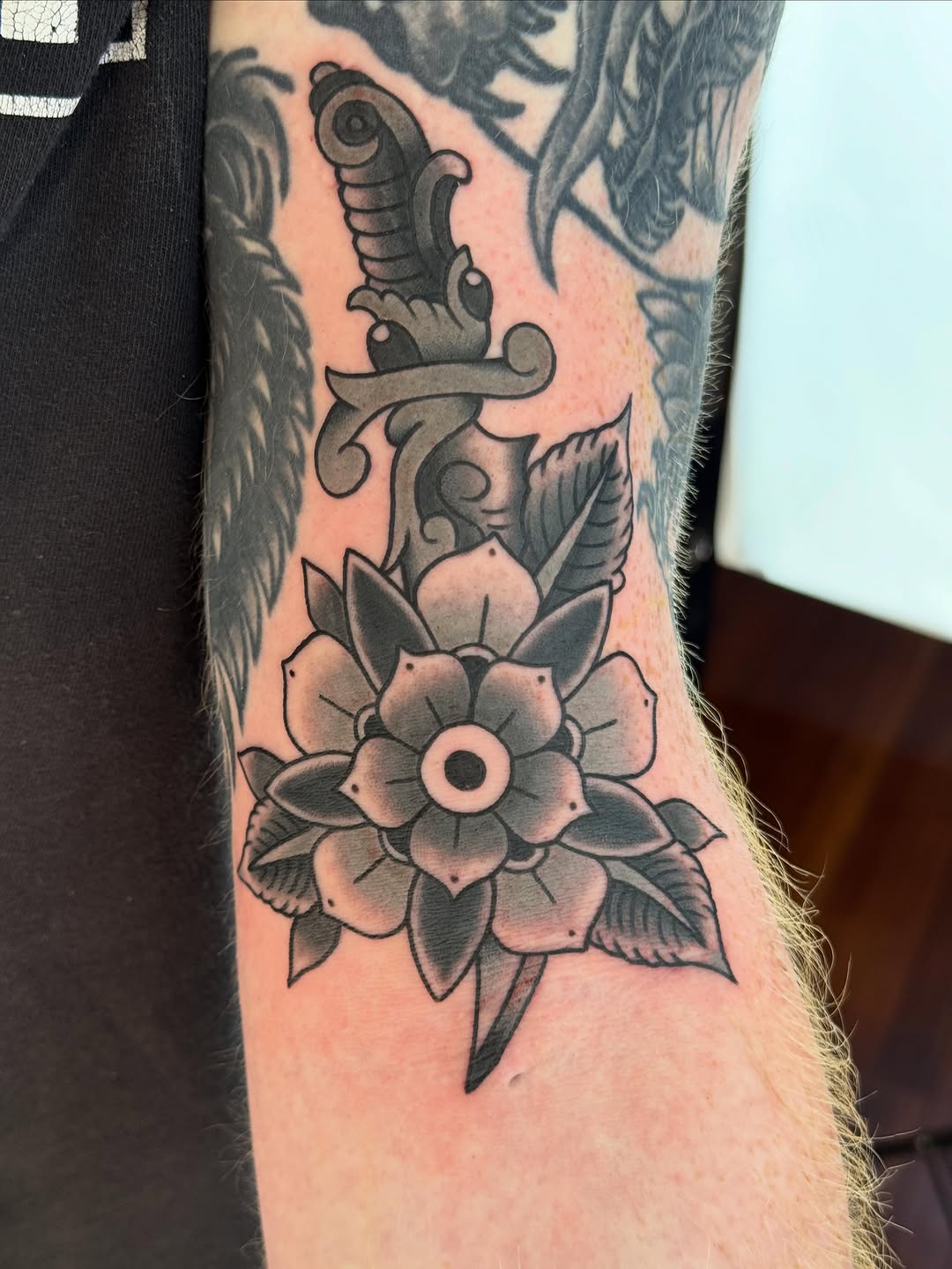 Tattoo by @dieslowtattoo โ american_traditional, black_and_grey