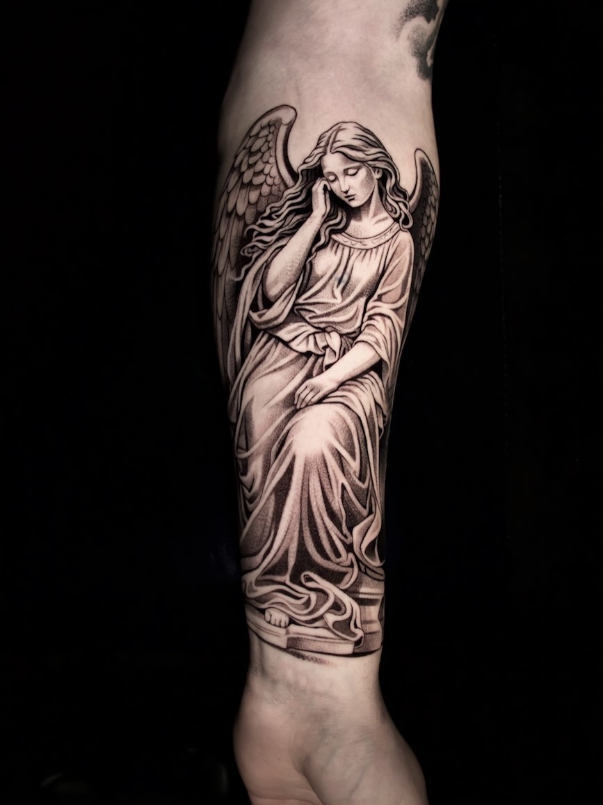 Tattoo by @marklemaytattoos_ โ realism, black_and_grey
