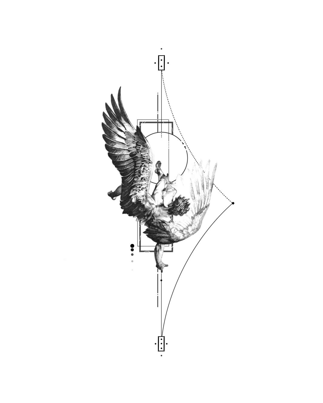 Tattoo by @blackbird_tattooer — realism, geometric
