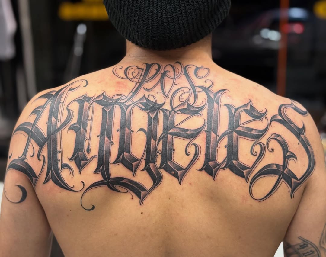Tattoo by @nickysix86 — lettering_script, chicano