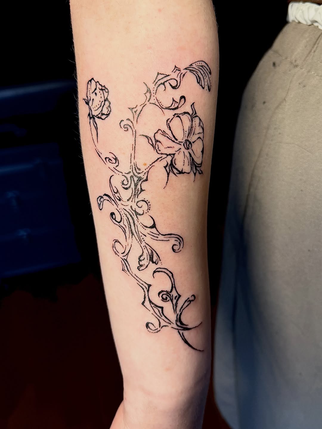 Tattoo by @gray.space.ink — fine_line, ornamental