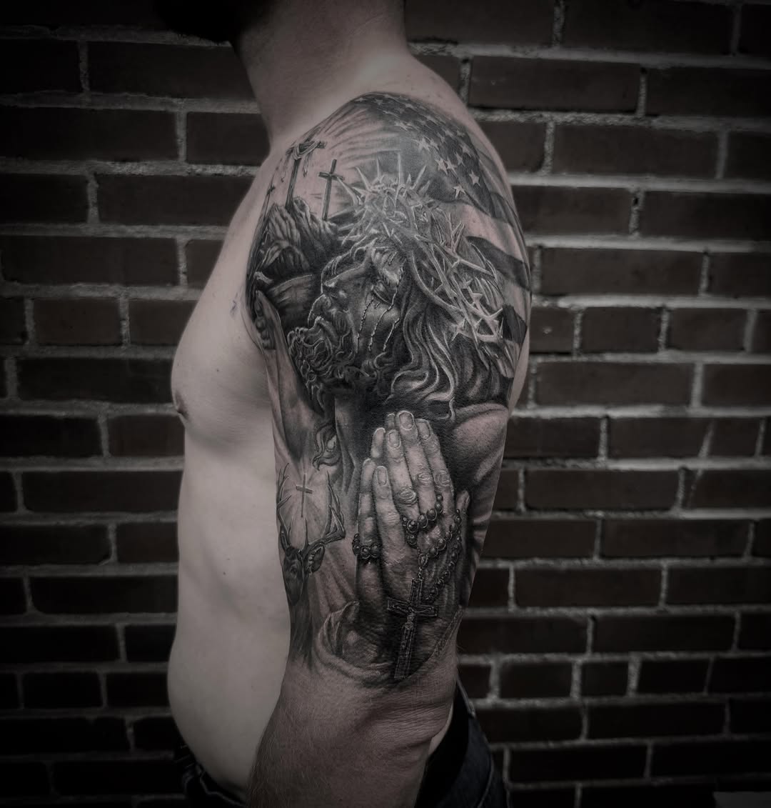 Tattoo by @blakobtattoos โ realism, black_and_grey