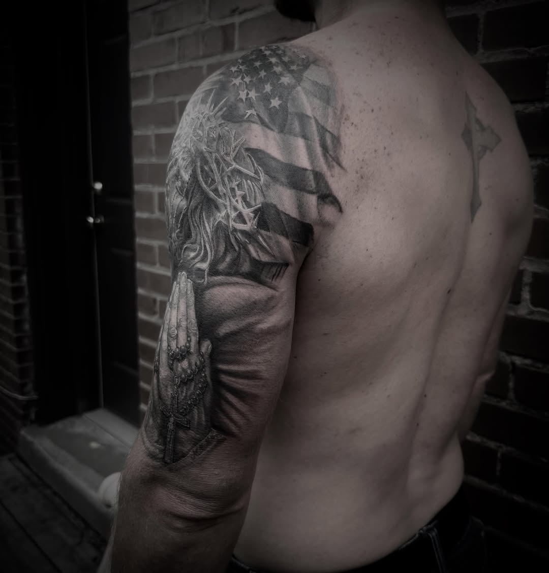 Tattoo by @blakobtattoos โ realism, black_and_grey