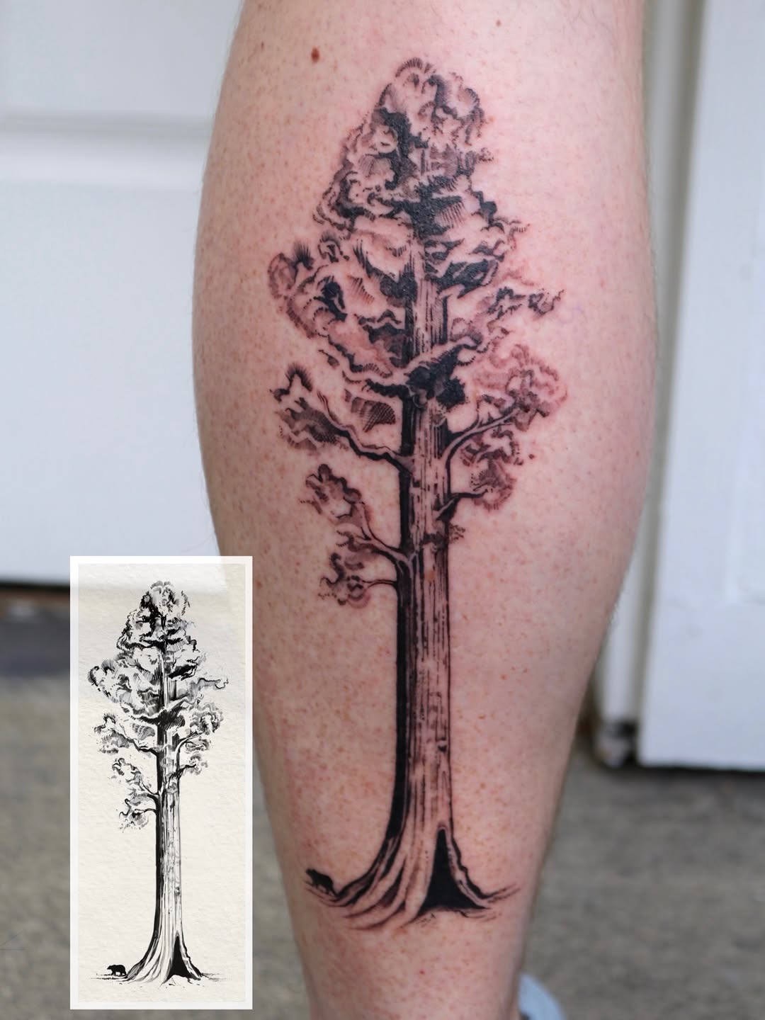 Tattoo by @kingtideink โ black_and_grey