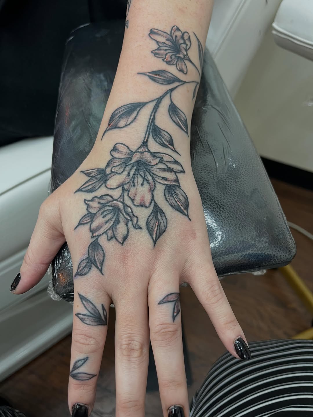 Tattoo by @jesscorinnetattoo — fine_line, black_and_grey