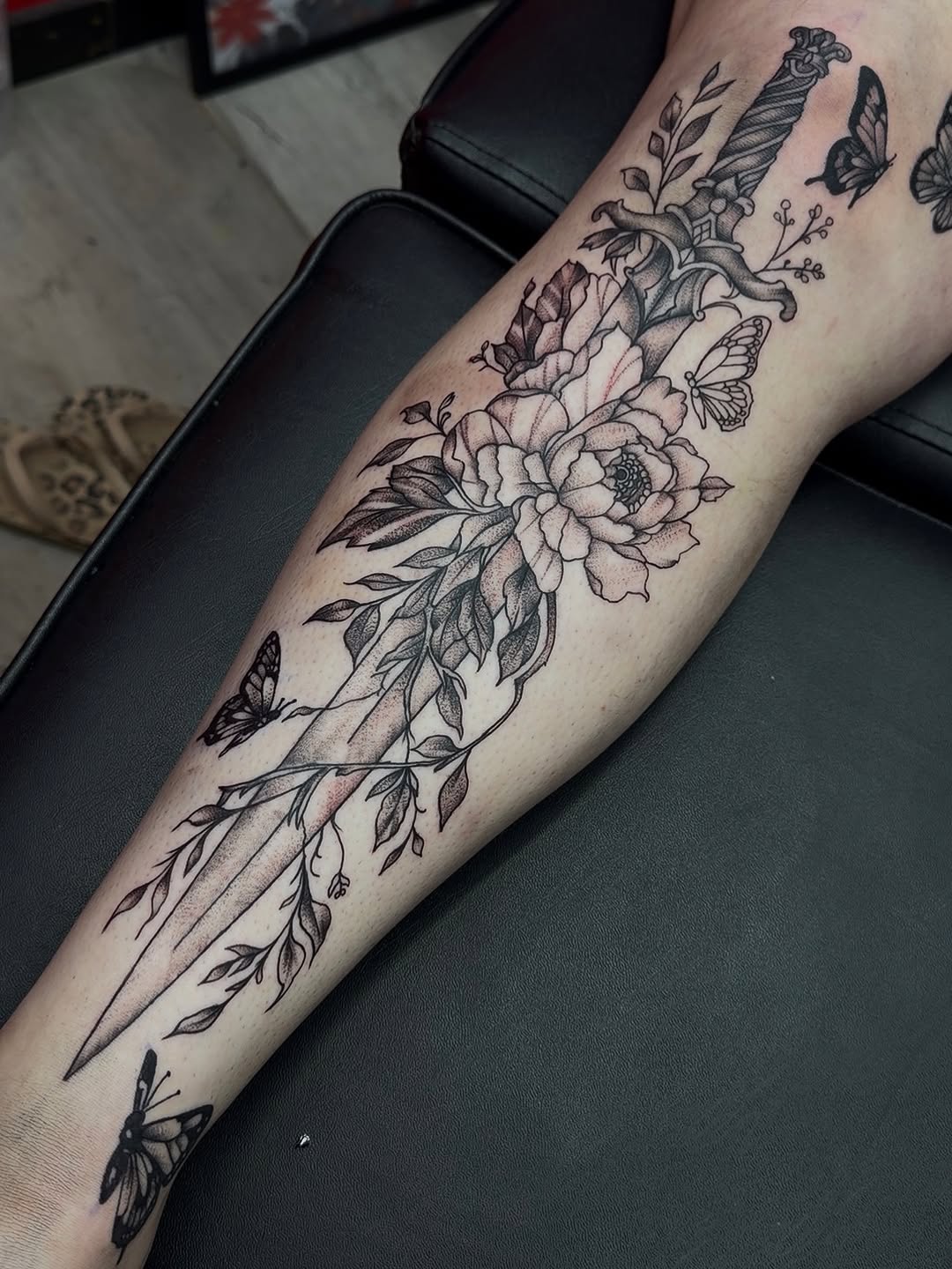 Tattoo by @tatsbycurtii — black_and_grey, fine_line