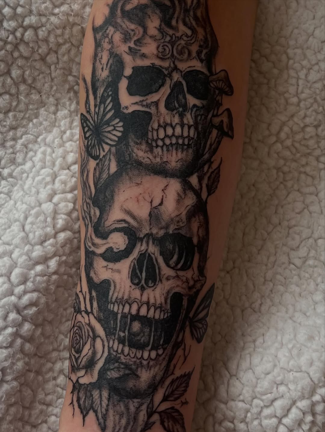 Tattoo by @tattedupbaddies_ — realism, black_and_grey