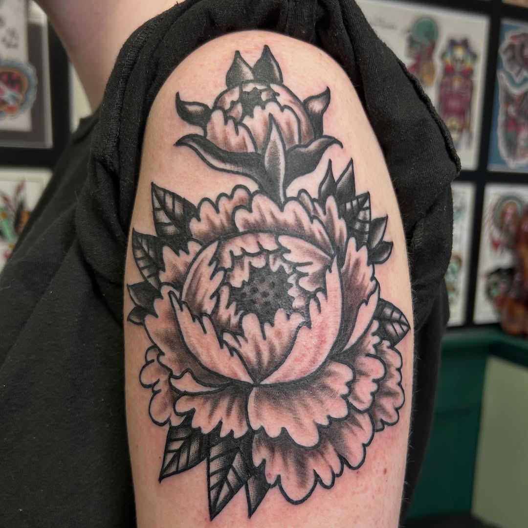 Tattoo by @erineinhorn — japanese_irezumi, black_and_grey