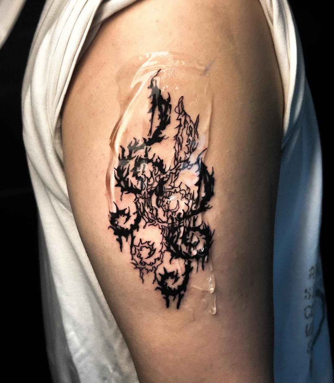 Tattoo by @e.seul.tt โ blackwork, trash_polka