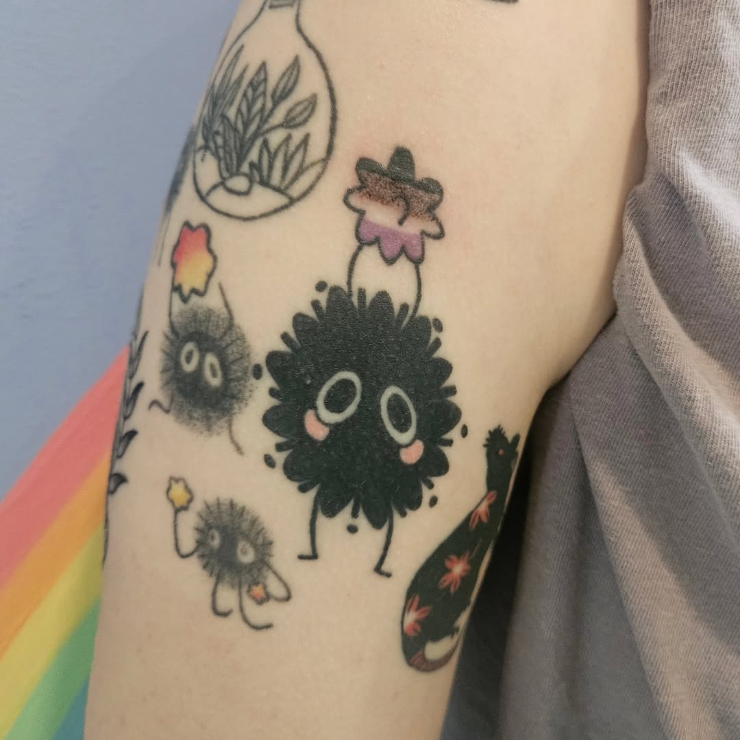 Tattoo by @grayscaleskies — anime