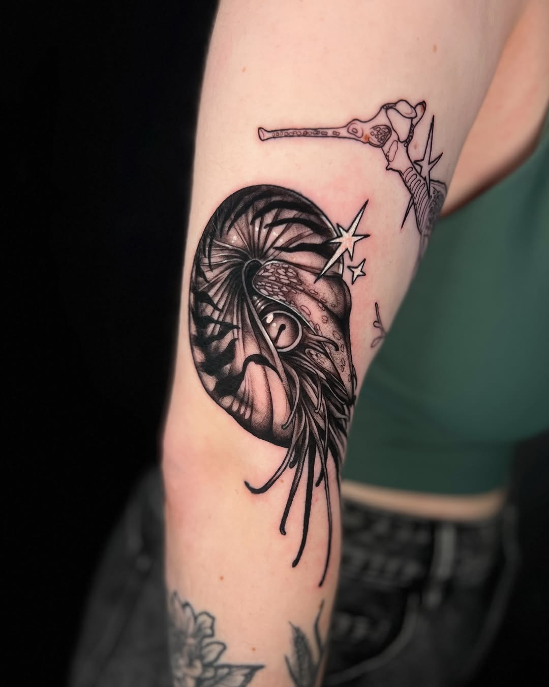 Tattoo by @xandria.tattoos — black_and_grey, realism