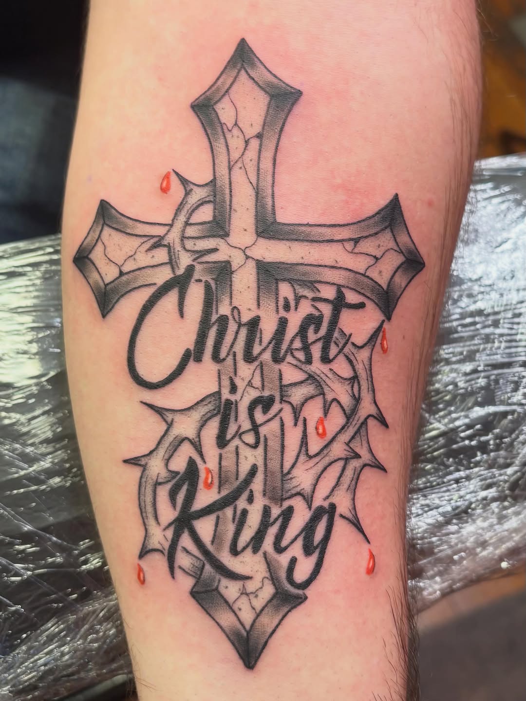 Tattoo by @nate_shahan — lettering_script, black_and_grey