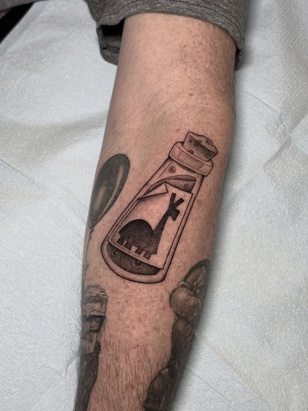 Tattoo by @carlosthebarloswarlos_ — illustrative, black_and_grey